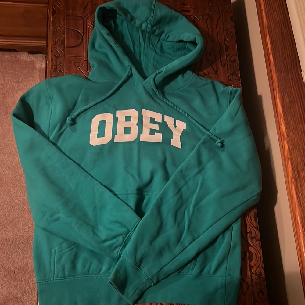 OBEY worldwide, green sweatshirt, size M